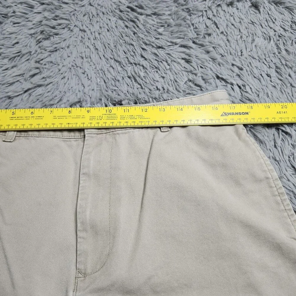 Tommy‎ Hilfiger Shorts Mens 35 Khaki Classic Chino Casual Flat Front Embroidered